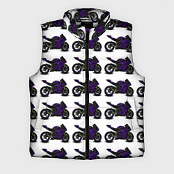 Мужской жилет The motorcycle is dark purple, цвет: 3D-черный