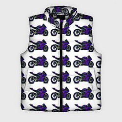Мужской жилет Motorcycle purple gloss, цвет: 3D-черный