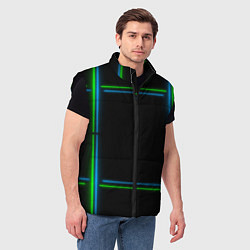 Мужской жилет Neon green light blue, цвет: 3D-черный — фото 2