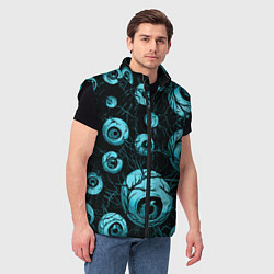 Мужской жилет Синие глаза, цвет: 3D-черный — фото 2