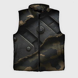 Мужской жилет Порванная камуфляжная ткань с металлом, цвет: 3D-черный