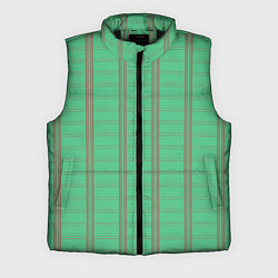 Мужской жилет Color green cage brown stripes, цвет: 3D-черный