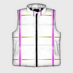 Мужской жилет Color white pink yellow stripes, цвет: 3D-черный