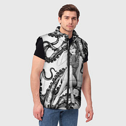 Мужской жилет Junji Ito Death Stranding Tomie and octopus patter, цвет: 3D-черный — фото 2