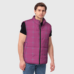 Мужской жилет Color pink stripes, цвет: 3D-черный — фото 2