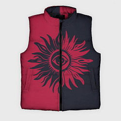 Мужской жилет Солнце красно-синее, цвет: 3D-черный