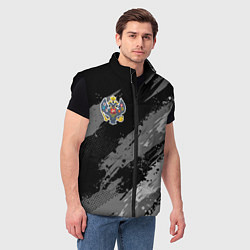 Мужской жилет Российская империя - монохромный, цвет: 3D-черный — фото 2