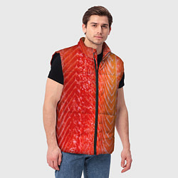 Мужской жилет Лосось филе текстура, цвет: 3D-черный — фото 2