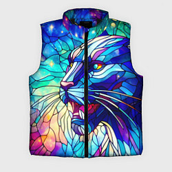 Мужской жилет Морда пантеры - витраж, цвет: 3D-черный