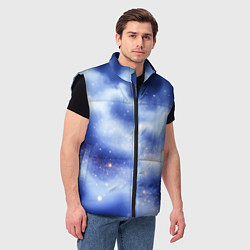 Мужской жилет Сине-голубая волшебная дымка, цвет: 3D-черный — фото 2