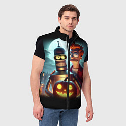 Мужской жилет Бендер с Фраем в ночь на Хэллоуин, цвет: 3D-черный — фото 2