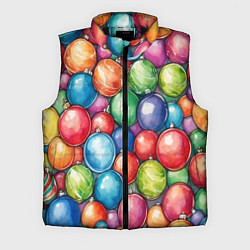 Мужской жилет Россыпь новогодних шаров, цвет: 3D-черный