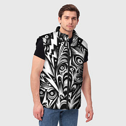 Мужской жилет Lightnings and faces - ai art fantasy, цвет: 3D-черный — фото 2