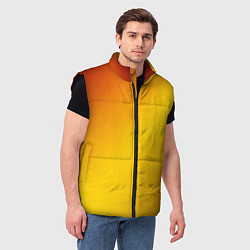 Мужской жилет Color yellow red gradient, цвет: 3D-черный — фото 2