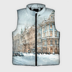 Мужской жилет Снежный день в Санкт-Петербурге