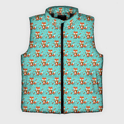 Мужской жилет Лисица среди листьев и цветов паттерн