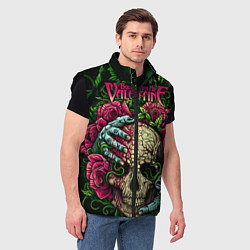 Мужской жилет BFMV: Roses Skull, цвет: 3D-черный — фото 2