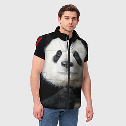 Мужской жилет Взгляд пандочки, цвет: 3D-красный — фото 2