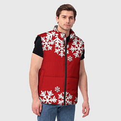 Мужской жилет Снежинки, цвет: 3D-черный — фото 2