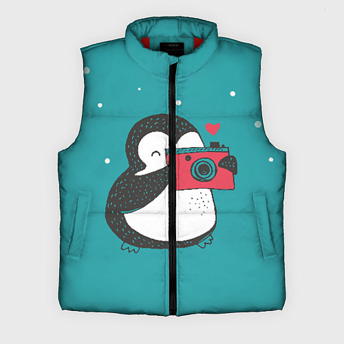 Мужской жилет Пингвин с фотоаппаратом / 3D-Красный – фото 1