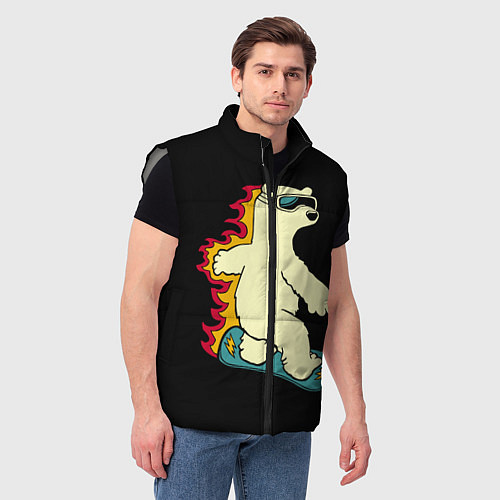 Мужской жилет Мишка на борде / 3D-Светло-серый – фото 3