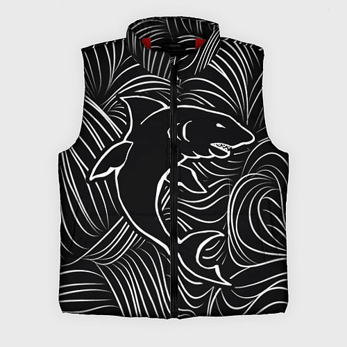 Мужской жилет Акула в в морской пучине / 3D-Красный – фото 1