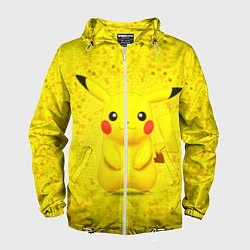 Ветровка с капюшоном мужская Pikachu, цвет: 3D-белый