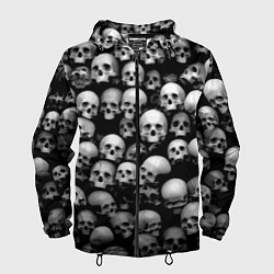 Мужская ветровка Черепа на черном