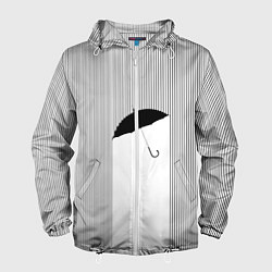 Ветровка с капюшоном мужская Дождь, цвет: 3D-белый