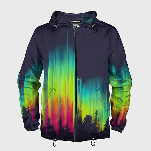 Мужская ветровка Северное сияние / 3D-Черный – фото 1