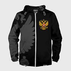 Ветровка с капюшоном мужская Russia - Black collection, цвет: 3D-белый