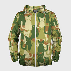 Мужская ветровка Камуфляж- зелёные кошки