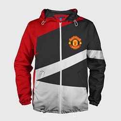 Ветровка с капюшоном мужская FC Manchester United: Sport Geometry, цвет: 3D-белый