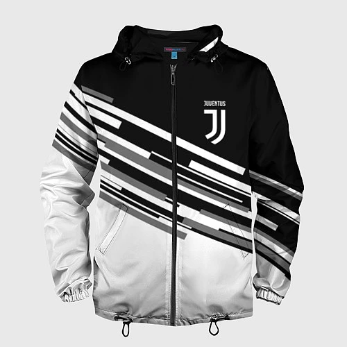 Мужская ветровка FC Juventus: B&W Line / 3D-Черный – фото 1
