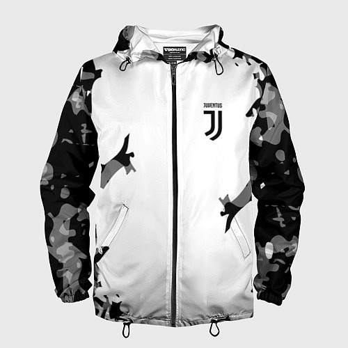 Мужская ветровка FC Juventus: White Original / 3D-Черный – фото 1