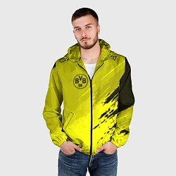 Ветровка с капюшоном мужская FC Borussia: Yellow Original, цвет: 3D-черный — фото 2