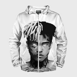 Ветровка с капюшоном мужская XXXTentacion: Pixel Art, цвет: 3D-белый