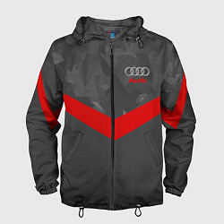 Ветровка с капюшоном мужская Audi: Poly Sport, цвет: 3D-черный