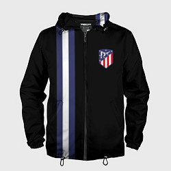 Ветровка с капюшоном мужская FC Atletico Madrid: Blue Line, цвет: 3D-черный