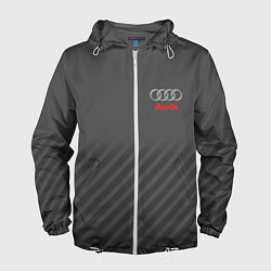 Ветровка с капюшоном мужская Audi: Grey Sport Line, цвет: 3D-белый