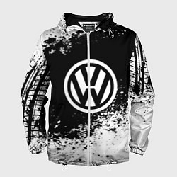 Ветровка с капюшоном мужская Volkswagen: Black Spray, цвет: 3D-белый