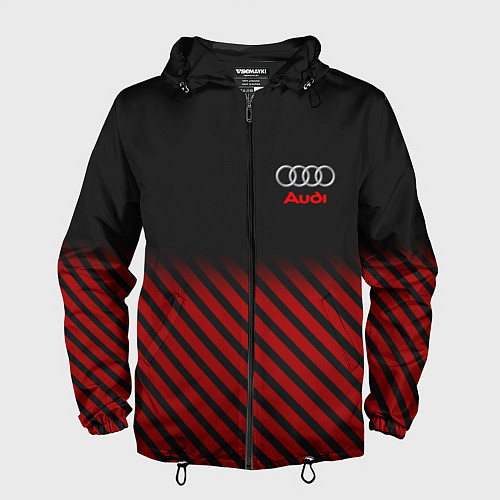 Мужская ветровка Audi: Red Lines / 3D-Черный – фото 1