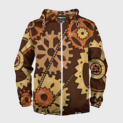 Ветровка с капюшоном мужская Футуристический механизм, цвет: 3D-белый