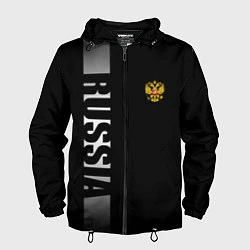 Ветровка с капюшоном мужская Russia: Black Line, цвет: 3D-черный