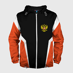 Ветровка с капюшоном мужская Russia: Orange Sport, цвет: 3D-белый