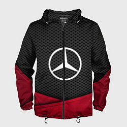 Ветровка с капюшоном мужская Mercedes Benz: Grey Carbon, цвет: 3D-черный