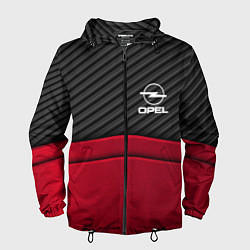 Ветровка с капюшоном мужская Opel: Red Carbon, цвет: 3D-черный