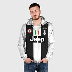 Ветровка с капюшоном мужская FC Juventus 18-19, цвет: 3D-белый — фото 2