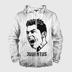Ветровка с капюшоном мужская Juve Ronaldo, цвет: 3D-белый