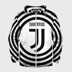 Ветровка с капюшоном мужская FC Juventus Round, цвет: 3D-белый